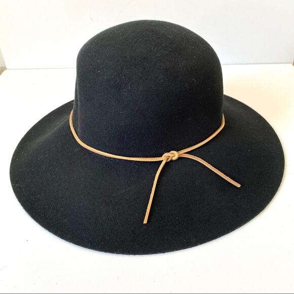 Phenix Nordstrom Wool Felt Floppy Black Hat One Size - Picture 1 of 5